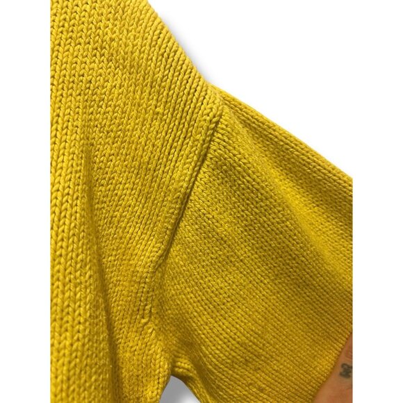 Pure Handknit Yellow Cotton Button Detail Sweater L/XL Hand Knit Canada Thailand - Picture 7 of 14